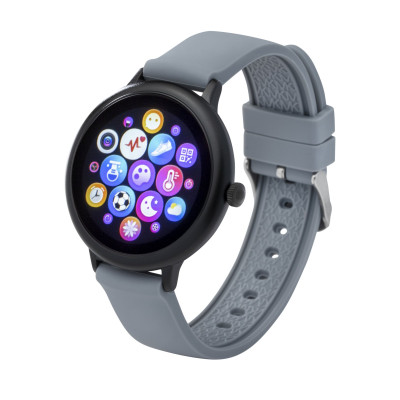 Fitness tracker / smartwatch met verwisselbare polsband zwart/ grijs