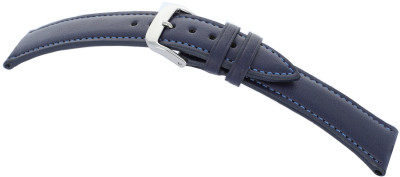 Leather strap Lazise 18mm ocean blue vegan