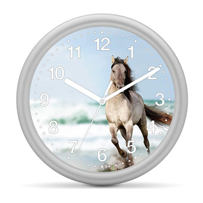 Horloge murale enfant cheval - Cheval sur la plage