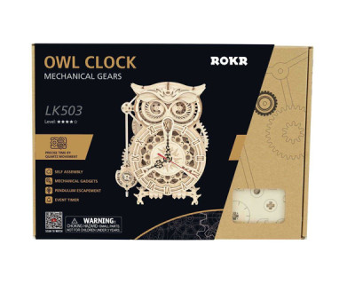 ROKR 3D Bouwset Uil klok / Owl Clock