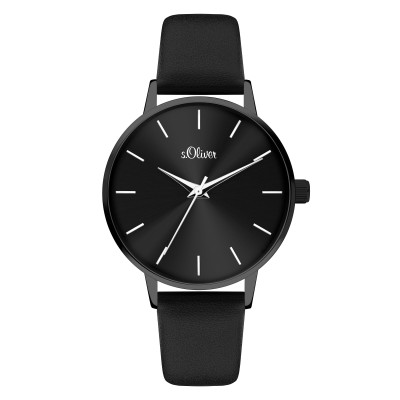 s.Oliver SO-4107-LQ synthetic leather black 16mm