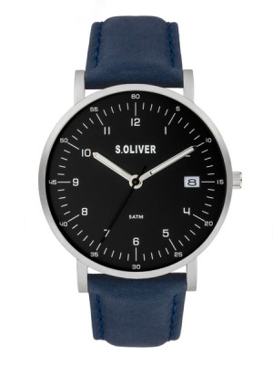 s.Oliver SO-3994-LQ leather blue 22mm