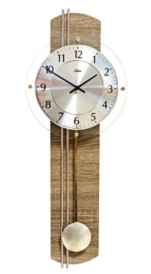 SELVA wireless pendulum wall clock truffle oak Garching
