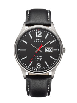 Horloges Manufactory Ruhla - Polshorloge Big Date zwart - Made in Germany