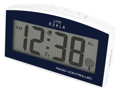 Réveil radio UMR avec grand écran LCD, bleu foncé