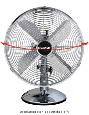 Power fan 35 watts - chromed metal, low noise, three settings