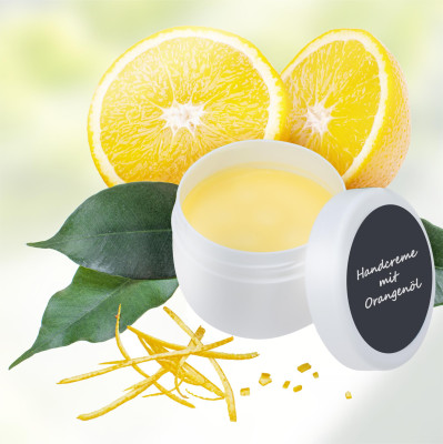 Startset Natuurlijke Cosmetica voor verfrissende, veganistische sinaasappel Handcrème