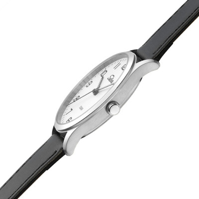 SELVA montre-bracelet à quartz avec bracelet en cuir cadran blanc Ø 39mm