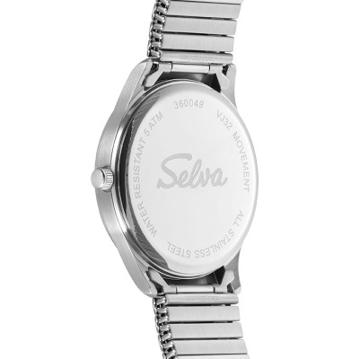 SELVA montre-bracelet à quartz avec bande de traction cadran noir Ø 39mm