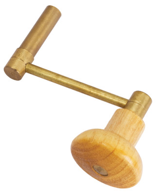 Kruksleutel messing met houten greep voor regulateur vierk.-binnen:3,75