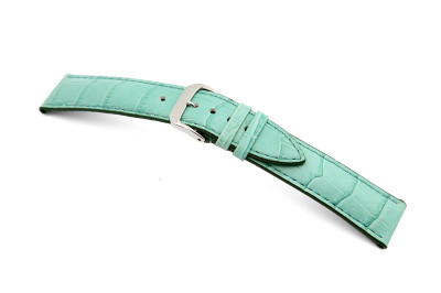 Bracelet en cuir Jackson 24mm turquoise avec gaufrage alligator