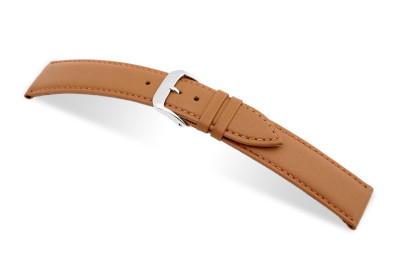SELVA leather strap for easy changing 18mm honey with seam - MADE IN GERMANY