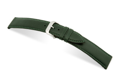 SELVA leather strap for easy changing 20mm forest green with seam - MADE IN GERMANY