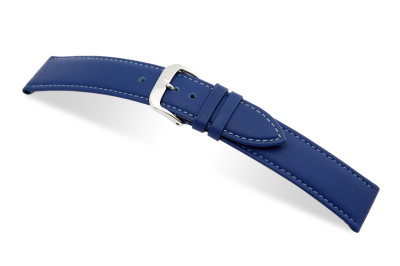 SELVA leather strap for easy changing 20mm royal blue with seam - MADE IN GERMANY