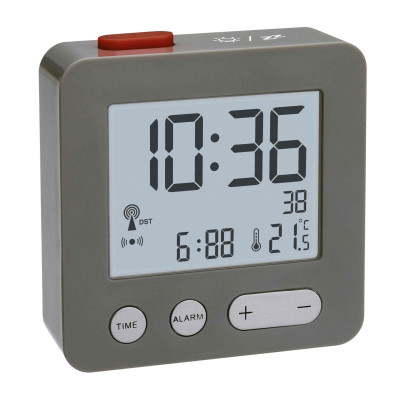 TFA radio controlled alarm clock digital, anthracite