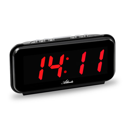 Atlanta 2608/1 mains alarm clock, black/ red