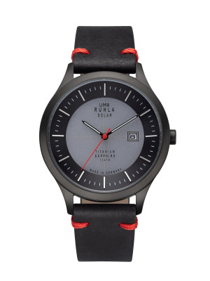 Uhren Manufaktur Ruhla – Kwarts Solar Ø 41mm Titanium, Vegan band zwart
