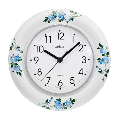 Atlanta 6019 kitchen clock quartz white / floral