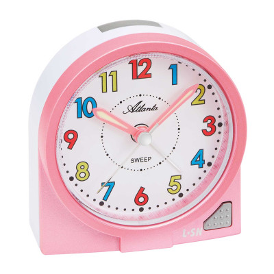 Atlanta 2127/17 quartz alarm clock pink / white