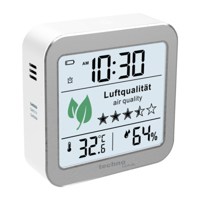 Air quality monitor with quartz clock