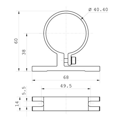 TUBELED_40 II lamp holder 360° (1 pair)