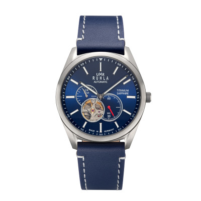 Uhren Manufaktur Ruhla - automatic wristwatch - blue leather strap